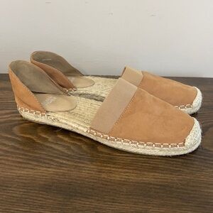 Eileen Fisher Lady Nubuck Tan D’Orsay Espadrille Flats